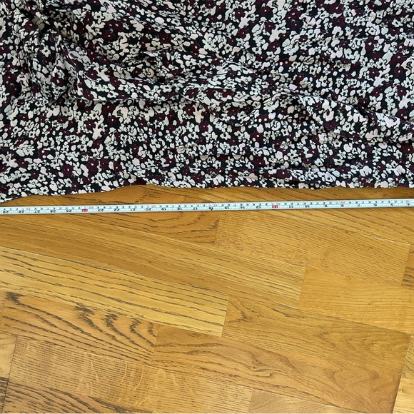 Ganni Maroon White Black Floral Ruffle Hem Skirt US 4 / EU 36 – Eco Viscose, NWT - Picture 7 of 7